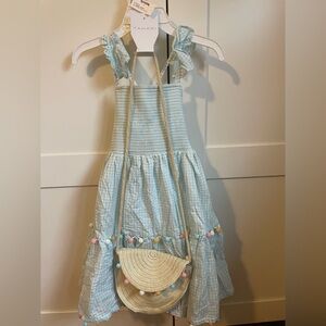 Tahari 4t girls Easter or spring dress w matching purse